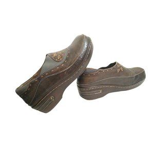 L'Artiste Spring Step Womens Burbank Brown Handpainted SlipOn Comfort Clog EU 36